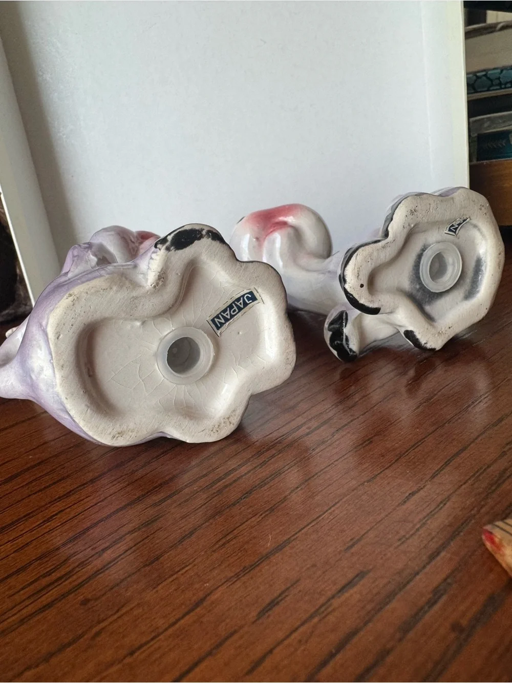 Vintage Purple Ceramic Cow Salt & Pepper Shakers Japan MCM Anthropomorphic Set
